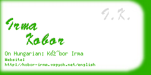 irma kobor business card